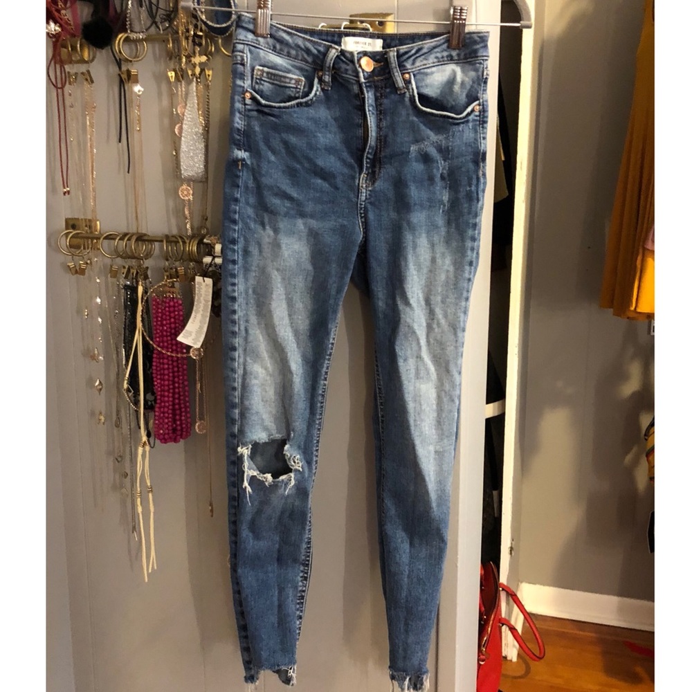 Distressed jeans